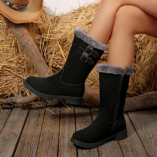 Cozy Winter Boots with Buckle