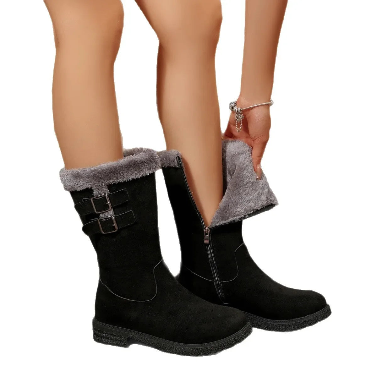 Cozy Winter Boots with Buckle