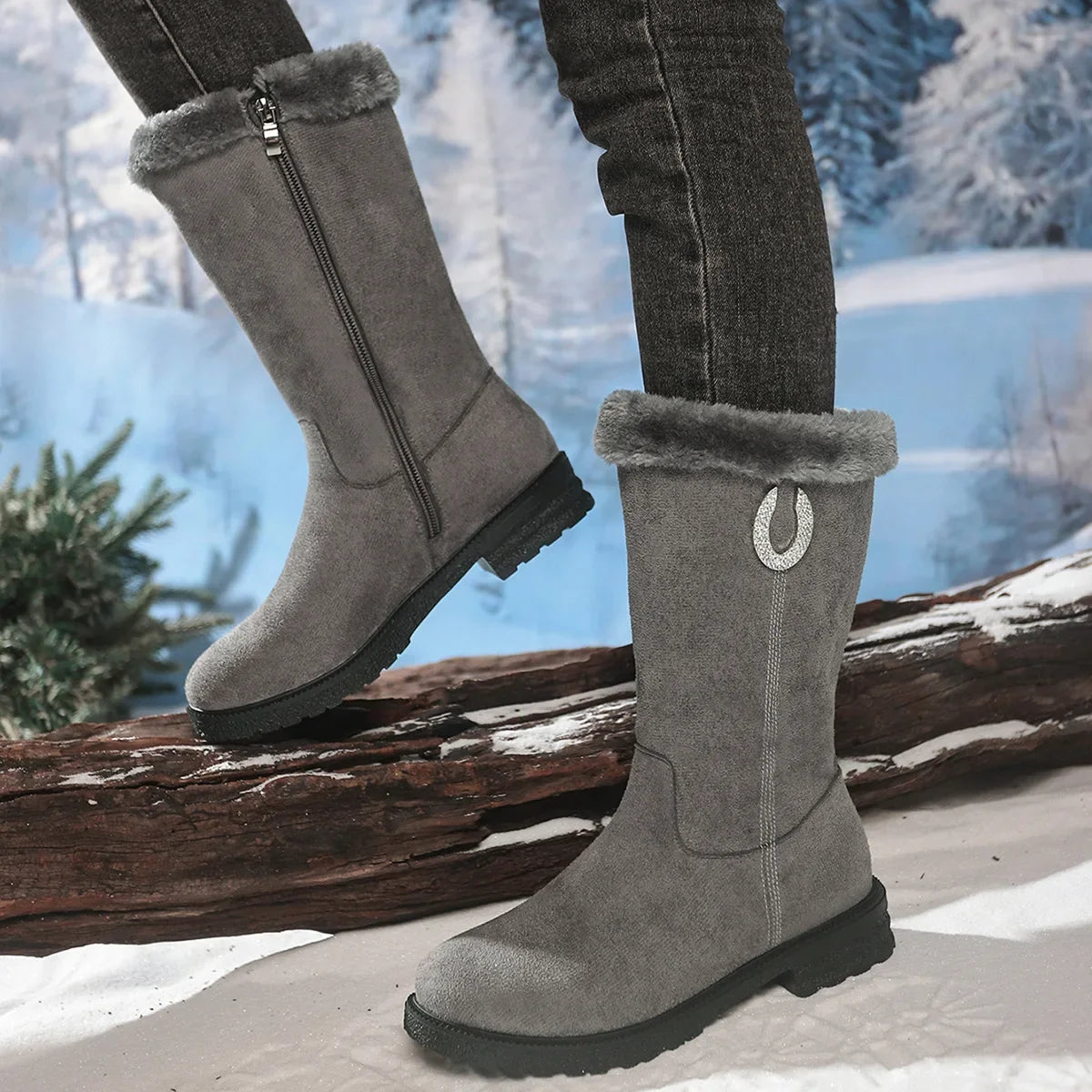 Cozy Winter Boots with Buckle