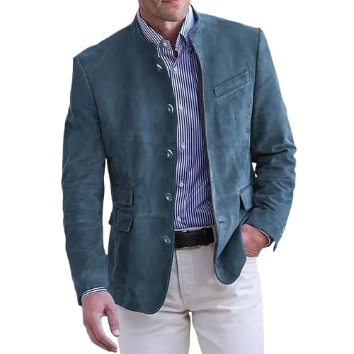 Luxevya Heritage Men’s Blazer – Suede Touch